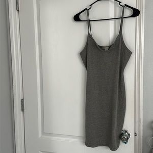 Ribbed Knit Grey Dress